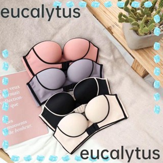 Eucalytus1 ชุดชั้นใน เกาะอก ผ้าฝ้าย โพลีเอสเตอร์ ระบายอากาศ ปิดด้านหน้า หัวเข็มขัด สําหรับผู้หญิง