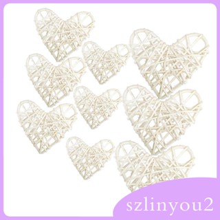 [szlinyou2] ลูกบอลหวาย รูปหัวใจ 3 ขนาด 9 ชิ้น สําหรับตกแต่งต้นคริสต์มาส แจกัน DIY