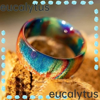 Eucalytus1 แหวนอะคริลิค รูปดาว หลากสี แฮนด์เมด เครื่องประดับ สําหรับผู้หญิง 2 ชิ้น