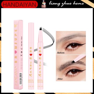 Handaiyan ดินสอเขียนคิ้ว แบบน้ํา 3D 4 หัว กันน้ํา กันเหงื่อ 5 สี