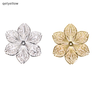 Qetyellow จี้ดอกไม้ เชื่อมต่อเครื่องประดับ DIY 50 ชิ้น ต่อชุด