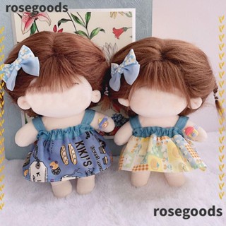 Rosegoods1 ชุดเดรสตุ๊กตา แฮนด์เมด ประดับโบว์ ขนาด 20 ซม. สําหรับตุ๊กตา