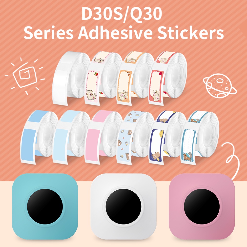 Phomemo ป้ายสี Q30S ป้ายความร้อนสําหรับ Q30 / Q31 / Q32 / Q30S สติกเกอร์ฉลากสติกเกอร์กระดาษความร้อนเ