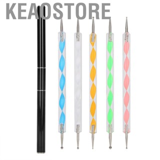 Keaostore Nail Art Dotting Pen Manicure Tool Set Double‑End UV Gel Painting CRY