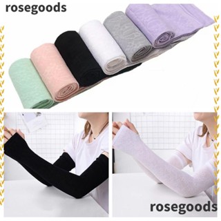 Rosegoods1 ถุงมือกีฬา ผ้าลูกไม้ กันแดด กัน UV ระบายอากาศ สําหรับขี่จักรยาน วิ่ง