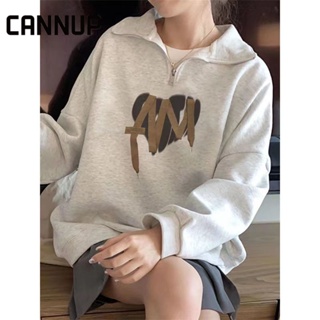 Cannup เสื้อผ้าผู้ญิง แขนยาว เสื้อฮู้ด คลุมหญิง สไตล์เกาหลี แฟชั่น A28J136