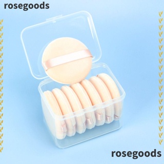 Rosegoods1 พัฟฟองน้ําแต่งหน้า กํามะหยี่นิ่ม ทรงกลม พร้อมกล่อง สําหรับผู้หญิง