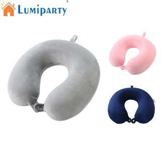 Lumiparty หมอนรองคอเมมโมรี่โฟม แบบนิ่ม รูปตัว U สําหรับรถยนต์ รถไฟ เครื่องบิน