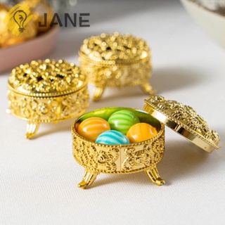 Jane กล่องพลาสติกใส่ขนมคุกกี้ แบบพกพา สีทอง เงิน 12 ชิ้น