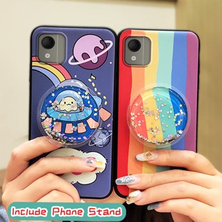 Waterproof Fashion Design Phone Case For Nokia C110 4G Dirt-resistant Anti-dust Kickstand Cartoon Cute glisten protective