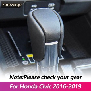 Forevergo ปลอกหุ้มหัวเกียร์รถยนต์ แบบหนัง สําหรับ Honda Civic 2016-2019 Fit 2020 2021 Accord 2014-2019 R4Y5