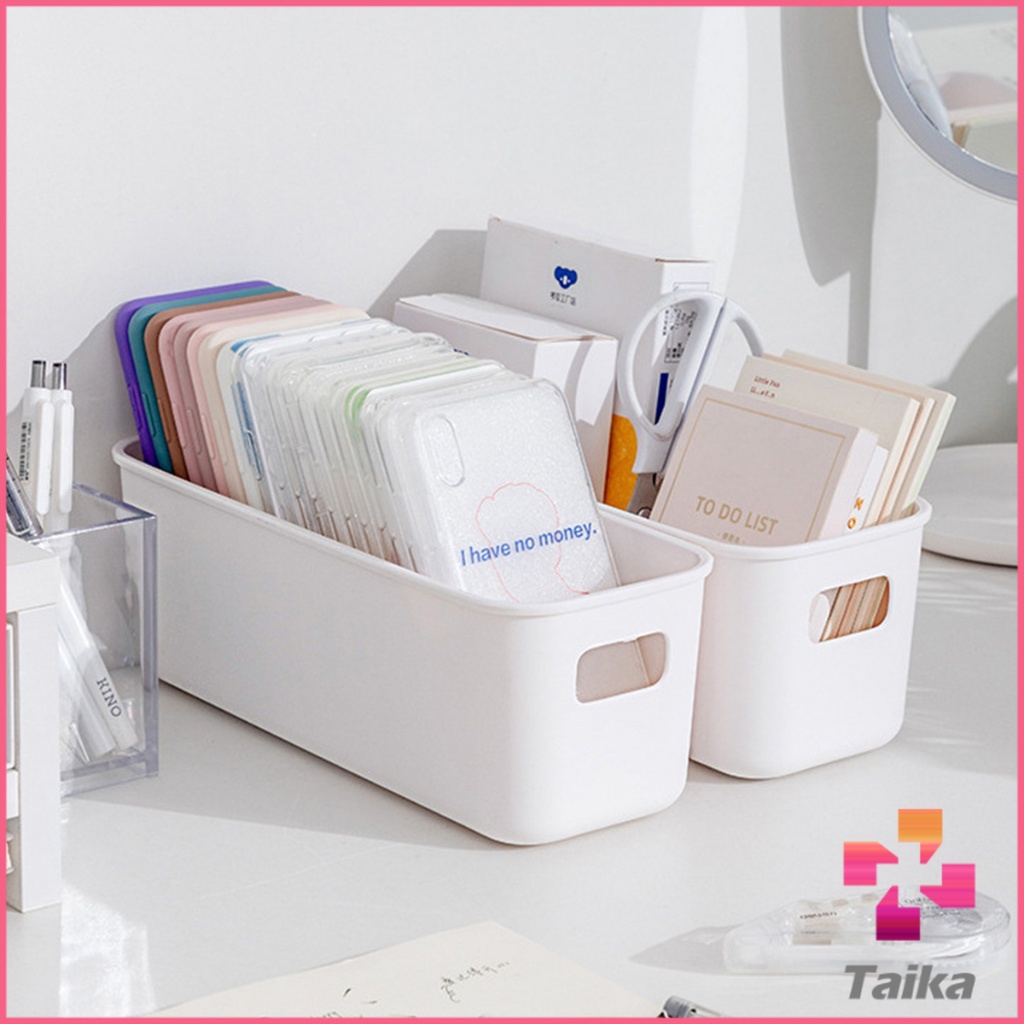 Taika กล่องเก็บของมินิมอล กล่องเก็บผลิตภัณฑ์ดูแลผิว จัดระเบียบบนโต๊ะ Desktop storage box