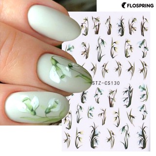 Flospring สติกเกอร์ตกแต่งเล็บ ลายเส้นฝรั่งเศสน่ารัก DIY สําหรับผู้หญิง