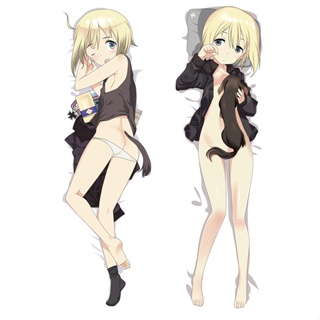 ปลอกหมอนอิง ลายอนิเมะแม่มดโลก Erica Hartmann Dakimakura ขนาด 50x150 ซม.