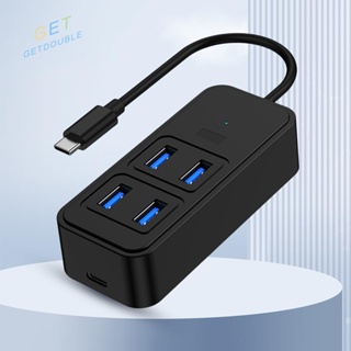 [Getdouble.th] อะแดปเตอร์ฮับ USB 3.0 4 พอร์ต ความเร็วสูง สําหรับคอมพิวเตอร์ PC