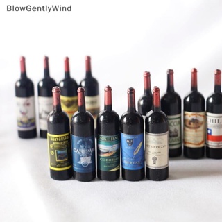 Blowgentlywind ขวดไวน์จําลอง ขนาดเล็ก 1/12 อุปกรณ์เสริม สําหรับตกแต่งบ้านตุ๊กตา 5 ชิ้น BGW