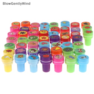 Blowgentlywind แสตมป์ยาง ลายการ์ตูนหมึกในตัว ของเล่นเสริมการเรียนรู้เด็ก 5 ชิ้น BGW