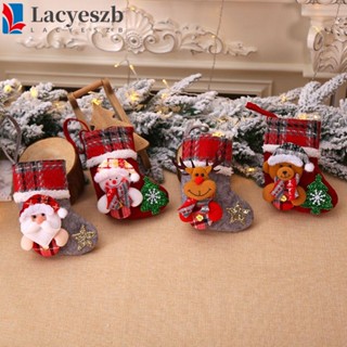 Lacyeszb ถุงน่องตุ๊กตา 3D DIY สําหรับแขวนตกแต่งปาร์ตี้คริสต์มาส