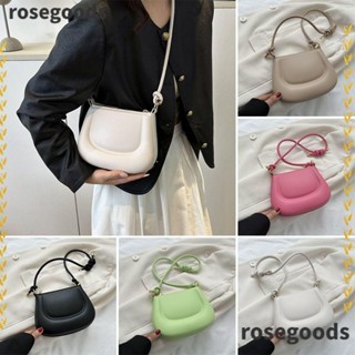 Rosegoods1 กระเป๋าสะพายไหล่ สะพายข้าง หนัง PU เรียบง่าย สําหรับเด็กผู้หญิง