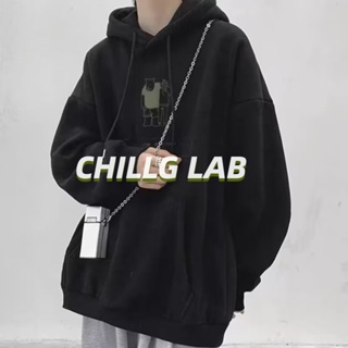 CHILLG LAB เสื้อสเวตเตอร์แขนยาวผู้ชาย เทรนด์ใหม่ ฤดูใบไม้ผลิและฤดูใบไม้ร่วง หลวม แฟชั่น