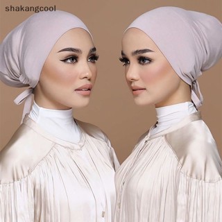 Shakangcool หมวกผ้าโพกหัว ผ้าพันคอ ยืดหยุ่น ระบายอากาศ ปรับได้ สีพื้น สําหรับผู้หญิง SGL