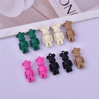 จี้สร้อยคอ ต่างหู รูปหมีโหด สามมิติ เครื่องประดับ DIY