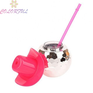 【COLORFUL】Disco Cup 1Pcs Approx.600ml Cocktail Cup Disco Ball Cups Plastic Silver