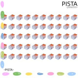 Pista ตัวนําน็อตคันโยก ขั้วต่อสายไฟ PC 2 พอร์ต สีส้ม ทองแดงใส แบบพกพา ยืดหยุ่น สําหรับช่างไฟฟ้า 50 ชิ้น