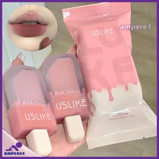 Uslike Ice Cream Bag ลิปกลอส Matte Velvet Long Lasting Lipstick Lip Mud Non Stick Cup -AME1