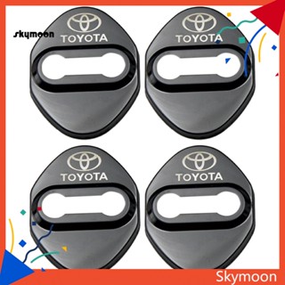 Skym* ฝาครอบล็อคประตูรถยนต์ สเตนเลส สําหรับ Toyota Camry Corolla 4 ชิ้น