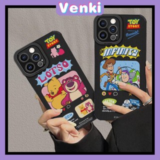  Venki - เข้ากันได้สำหรับ เคสไอโฟน เคสไอโฟน11 เคส iphone 11 หนังนิ่มลายทางแนวตั้งกันกระแทกเคสโทรศัพท์สีดำป้องกันกล้องน่ารักการ์ตูนหมีอวกาศเข้ากันได้กับ iPhone 14 13 Pro max 12 Pro max XR