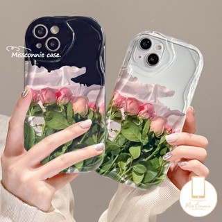 เคสโทรศัพท์มือถือ ขอบโค้ง ลายดอกกุหลาบ 3D สําหรับ Vivo Y16 Y27 Y36 Y35 Y20s Y50 Y21s Y15 Y11 Y15s Y30 Y12s Y15A Y22 Y51 Y21 Y95 Y20 Y33s Y02 V25 Y12 Y17 Y91C Y21A Y91 V27