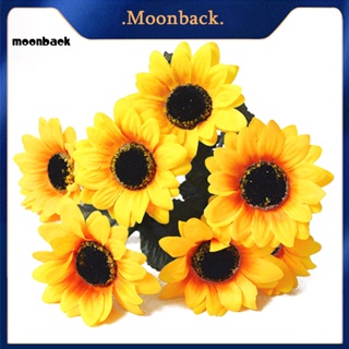 &lt;moonback&gt; ช่อดอกทานตะวันประดิษฐ์ ผ้าไหม 7 ดอก สําหรับตกแต่งบ้าน งานแต่งงาน 1 ช่อ