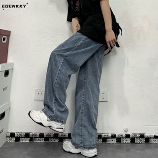 EOENKKY  กางเกงขายาว กางเกงยีสน์ผู้หญิง ทรงหลวม ๆ ตรง Retro Hip Hop Pants 2023 NEW Style  ทันสมัย ทันสมัย Beautiful Trendy A27L0D6 36Z230909