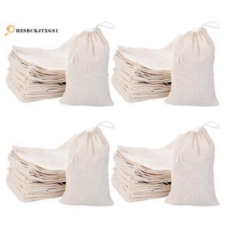 200 Pack Cotton Muslin Bags Sachet Bag Multipurpose Drawstring Bags for Tea Jewelry Wedding Party Favors Storage (4 x 6 Inches)