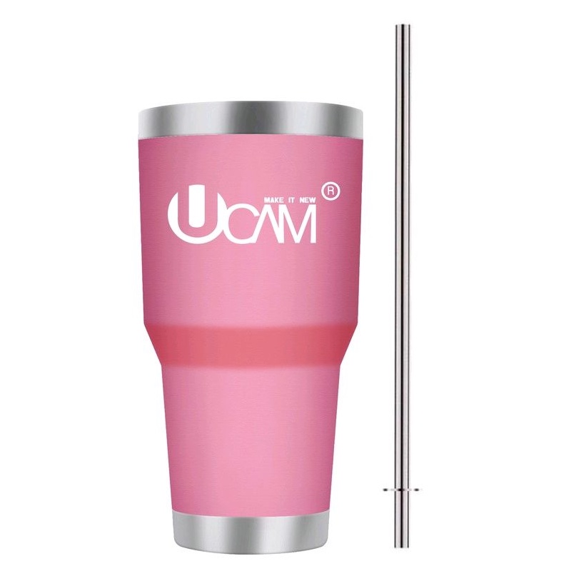 แก้วเยติ Ucam แก้วเก็บความเย็นขนาด  30 ออนซ์ สแตนเลสเกรด304แท้ พร้อมหลอดสแตนเลสแท้ พรีเมียมสุดๆ คูปอ