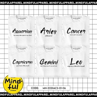 MINIMAL ZODIAC SIGNS GRAPHIC TEES PRINTS | MINDFUL APPAREL T-SHIRT_02