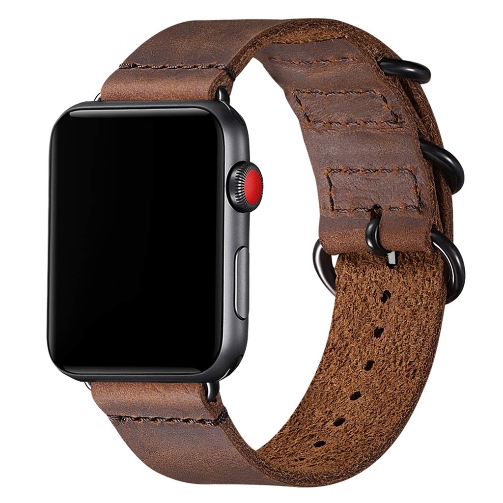 สายนาฬิกาข้อมือหนังแท้ สไตล์วินเทจ สําหรับ Apple Watch Ultra 49 มม. 45 มม. 41 มม. 44 มม. 42 มม. Iwatch Series 8 7 6 SE 5 4 3 40 มม. 38 มม.