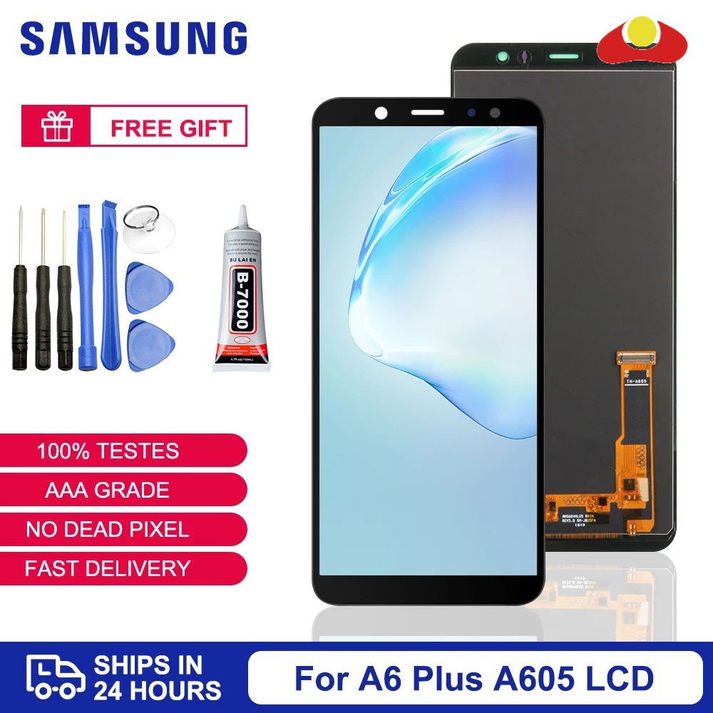 สําหรับ Samsung Galaxy A6 plus 2018 A605 A605F A605FN A605G จอแสดงผล LCD Touch Screen Digitizer Asse
