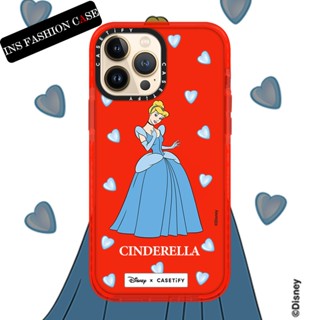 Casetify X Disney Princess Cinderella เคสใส สีแดง กันกระแทก สําหรับ iPhone 14 13 12 11 Pro MAX IX XS MAX XR 6 6s 7 8 Plus