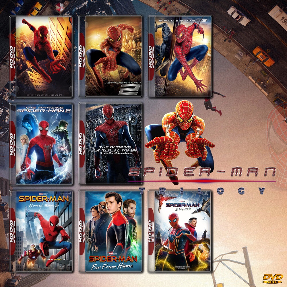Spider Man ไอ้แมงมุม ครบภาค 1-8 DVD หนัง มาสเตอร์ พากย์ไทย