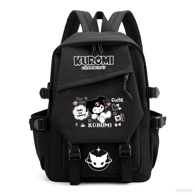 SANRIO [โดลี่] ซานริโอ คุโรมิ กระเป๋าเป้สะพายหลังนักเรียนความจุขนาดใหญ่กันน้ําระบายอากาศแฟชั่นบุคลิกภาพอเนกประสงค์หญิงกระเป๋า