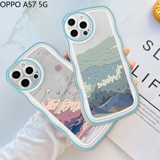 เคส OPPO A15 A15S A31 A33 A53 A93 2020 A52 A92 A57 A77 4G 5G F17 Pro Reno 4F เคสโทรศัพท์มือถือแบบนิ่ม กันกระแทก ลายการ์ตูนทิวทัศน์ สวยงาม แฟชั่น