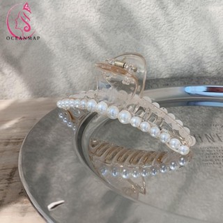 OCEANMAP Elegent Plastic Hair Accessories Large Size Disk Hair Pearl Hair Claws