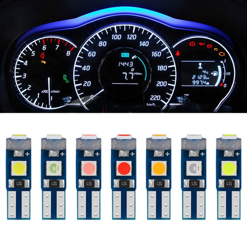 Yo 10 ชิ้น T5 หลอดไฟ Led 3SMD 3030 ชิป Bright รถบอร์ดเครื่องมือแผงโคมไฟ