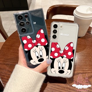 เคสซิลิโคนนิ่ม ลาย Happy Minnie กันกระแทก สําหรับ Samsung Galaxy S23 Ultra S22 Plus S21 S20 FE A30 A03 Core