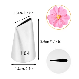 #101 #102 #103 #หัวฉีดไอซิ่ง รูปกลีบกุหลาบ สําหรับตกแต่งเบเกอรี่ 104 ชิ้น &amp;เครื่องมืออบขนม