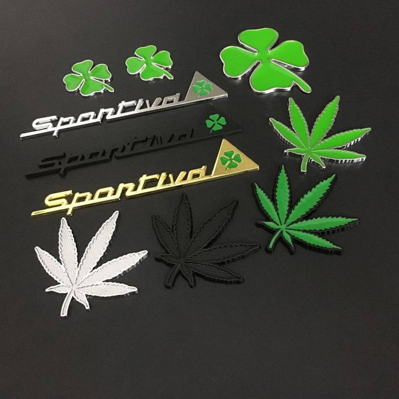 Car Sticker Metal Personality Alpha Clover Car Logo Side Badge Stickers Lucky Guard Car Body Tail Stickers 7Dwn