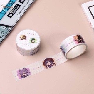 MXBEAUTY Anime Genshin Impact Anime Student Zhongli School Office Supply Printed Pattern Stationery Tape Hand account Decorative Masking Tape