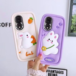 3D กันกระแทก สําหรับ OPPO Reno8T Reno7Z Reno8Z 5G Reno8 Reno7 Reno6 Reno5 Reno 8T 8Z 7Z 8 7 6 5 9 9Pro Realme GT Neo2 เคสมือถือ Soft TPU Case เคสป้องกัน Cute Cartoon Bunny เปลือกซิลิคอน